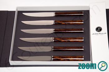 Set of 6 knives Ironwood Jean-Philip Goldsmith Steak knives Signature Ironwood french DESIGN flatware