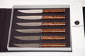 SIGNATURE Collection Jean-Philip Orf�vre - Box of 6 steak knives Thuya Burl handles 