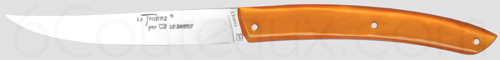 Au Sabot knives, Boxes LE THIERS colored plexi handle steak knives orange