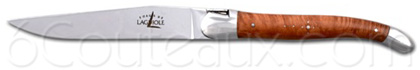 Couteaux Forge de Laguiole, Coffret 6 couteaux de table manche bois prcieux, mitres et lame inox brillantes