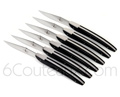 Coffret 6 couteaux de table Forge de Laguiole ZEN - manches verre acrylique NOIR teint� dans la masse  designer : ERIC RAFFY