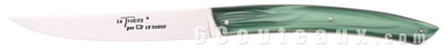 Au Sabot knives, Boxes LE THIERS colored plexi handle steak knives green