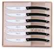 Coffret cadeau de 6 couteaux de table LE THIERS High-Tech Claude Dozorme acier inoxydable avec platines en aluminium anodis� NOIR 
