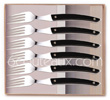 Gift box 6 stainless steel LE THIERS High-Tech forks Claude Dozorme with BLACK aluminum handle 