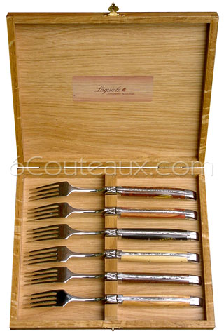 Laguiole, Box 6 laguiole forks precious wooden handles