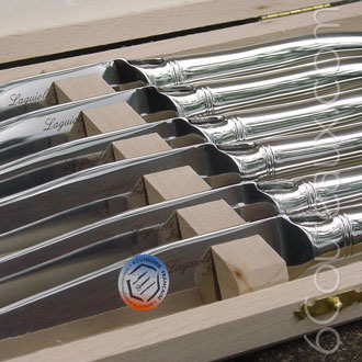 Coffret 12 couverts Laguiole inox forg� monobloc, 6 couteaux et 6 fourchettes Laguiole