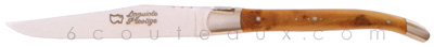 Au Sabot knives, Boxes Laguiole juniper wood handle steak knives, stainless steel bolsters