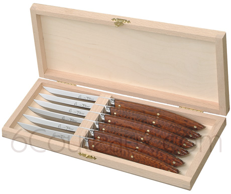 Parapluie Le Thiers knives, Wooden box 6 Le Thiers table knives