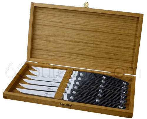 Couteaux HIGH-TECH Le Thiers Jean-Philip Orfvre, Coffret 6 couteaux INOX / CARBONE Le Thiers de table