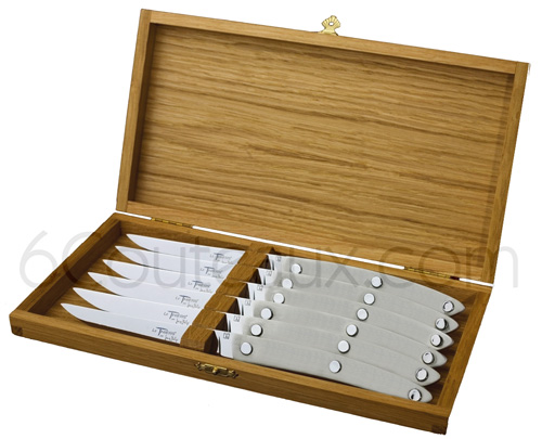 Couteaux HIGH-TECH Le Thiers Jean-Philip Orfvre, Coffret 6 couteaux Le Thiers de table INOX Contraste