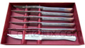 Gift box with 6 steak knives monobloc in bright finition  sterrated blade - full stainless steel suitable for dishwasher 