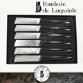 Fonderie de Laguiole: Coffret de 6 couteaux de table design PAUL dit le Bleiz-Mor avec manches en Corian NOIR 