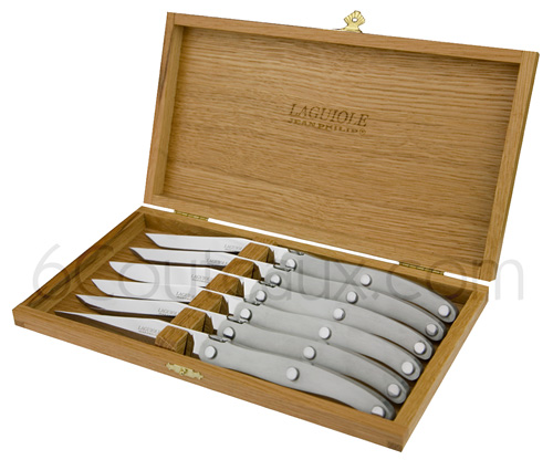 Couteaux Laguiole Inox, Coffret 6 couteaux laguiole Jean-Philip Laguiole 140 version CONTRASTE