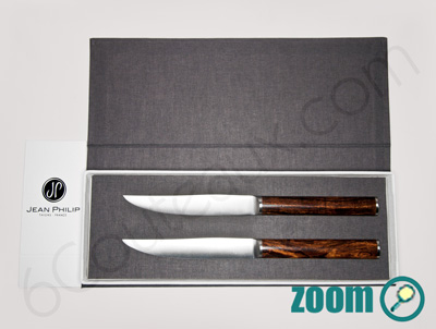 Set of 2 knives Ironwood Jean-Philip Goldsmith Steak knives Signature Ironwood french DESIGN flatware