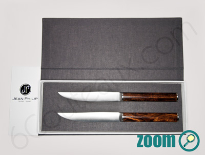 coffret de 2 couteaux Bois de Fer Couteaux  steak Signature Jean Philip Orfvre Bois de Fer Coutellerie franaise DESIGN