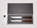 Collection SIGNATURE Jean-Philip Orf�vre  -manches Bois de Fer- Coffret de 2 couteaux � steak 