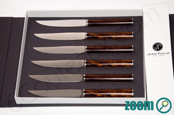 coffret de 6 couteaux Bois de Fer Couteaux  steak Signature Jean Philip Orfvre Bois de Fer Coutellerie franaise DESIGN