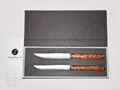 SIGNATURE Collection Jean-Philip Orfï¿½vre -Thuya Burl handles- Box of 2 steak knives 