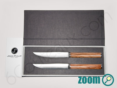 Set of 2 knives Olive Jean-Philip Goldsmith Steak knives Signature Olive french DESIGN flatware