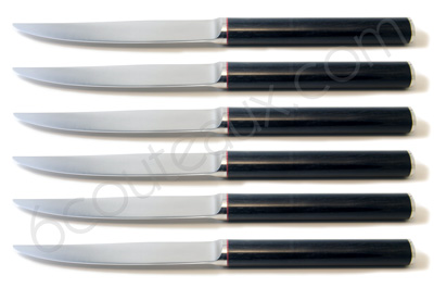 Set of 6 knives Ebony Jean-Philip Goldsmith Steak knives Ebony french DESIGN flatware