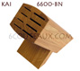 Oak storage knife block KAI WASABI 6600-BN with 8 slots 