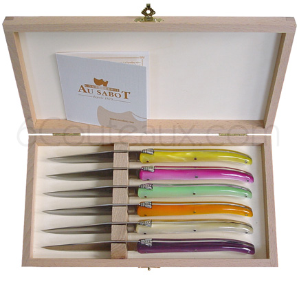 Laguiole knives Harmony, Laguiole colored plexi steak knives