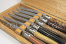 BRIGHT version: Box 6 of Laguiole Multi-wooden Knives - Arto cutlery for 6Couteaux.com