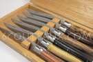 version BRILLANTe: Coffret de 6 couteaux Laguiole Multi-bois - coutellerie Arto pour 6Couteaux.com