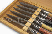 Box 6 of Laguiole Multi-wooden Knives - Arto cutlery for 6Couteaux.com