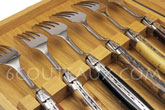 version BRILLANT: Coffret de 6 couteaux Laguiole Multi-bois - coutellerie Arto pour 6Couteaux.com