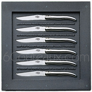 Forge de Laguiole knives, Box 6 stainless steel steak knives Philippe STARCK 