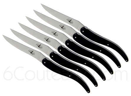 C+B Lefebvre - Forge de Laguiole GALBE knives, Mineral acrylic handle Laguiole steak knives