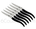 Gift box 6 Laguiole Steak knives GALBE - Forge de Laguiole - BLACK acrylic mineral handle  designer : C+B LEFEBVRE