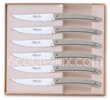 Gift box 6 stainless steel LE THIERS High-Tech steak knives Claude Dozorme with GREY aluminum handle 