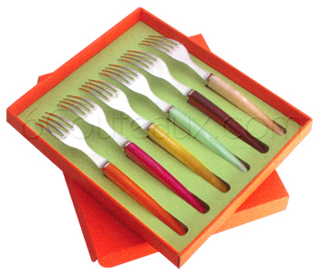 Fourchettes Le Thiers, Coffret 6 fourchettes Le Thiers manches acrylique