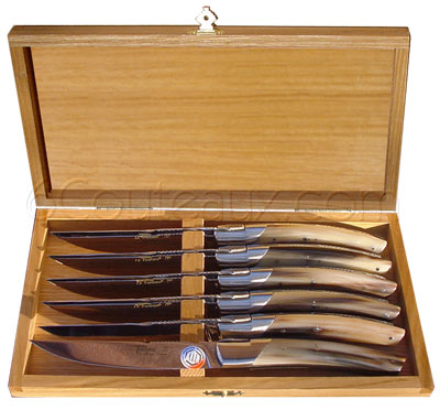 Couteaux Le Thiers, Coffret 6 couteaux Thiers PIROU manches corne