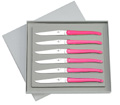 Box with 6 Forge de Laguiole FUSHIA handle knives designer : Studio Design W. from Wilmotte and Associated study