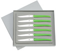 Coffret cadeau de 6 couteaux Forge de Laguiole manche VERT fluo designer : Studio Design W. du cabinet Wilmotte et Associ�s