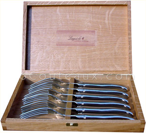 Laguiole, Coffret 6 fourchettes laguiole de table inox