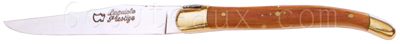 Au Sabot knives, Boxes Laguiole olive wood handle steak knives brass bolsters, brass bolsters